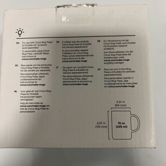 Cricut Ceramic Mug Blank White/Gray 15 oz/425 ml - Picture 8 of 11